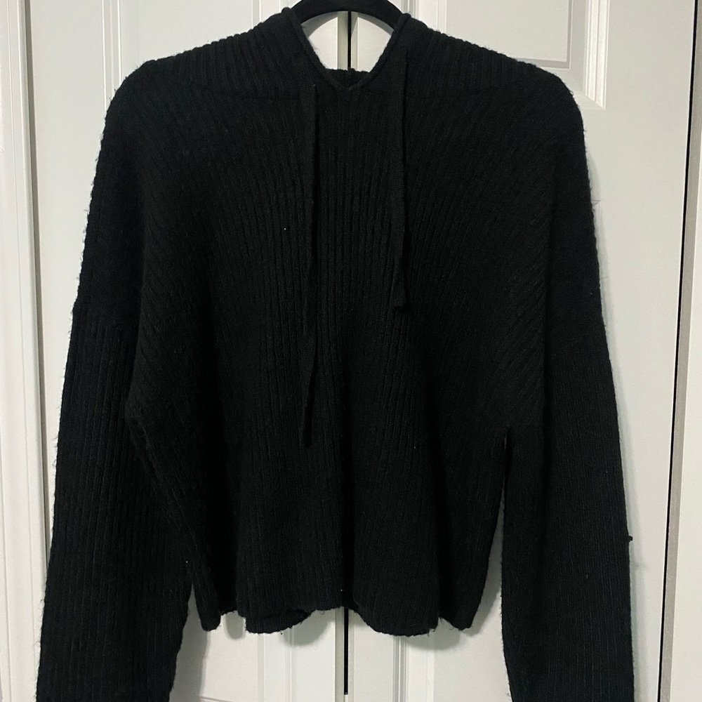 Women’s Black Hooded Sweater
